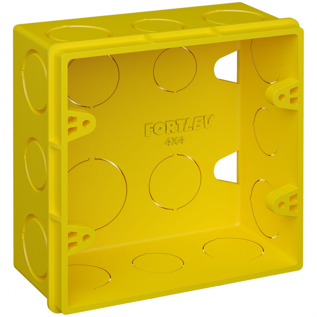 CAIXA PVC 4X4 AMARELA FORTLEV